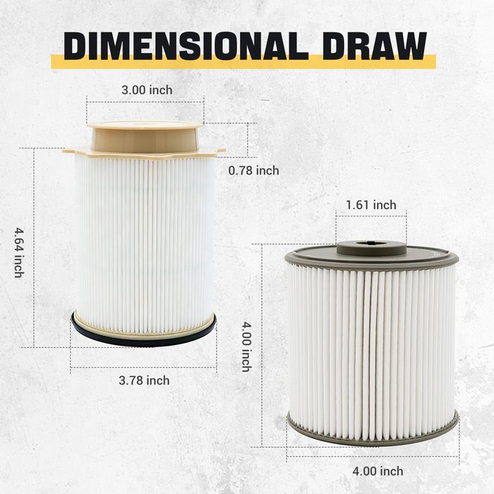 Trucktok 2019-2024 6.7L Dodge Ram Dual Fuel Filter Replaces 68436631AA/68157291AA