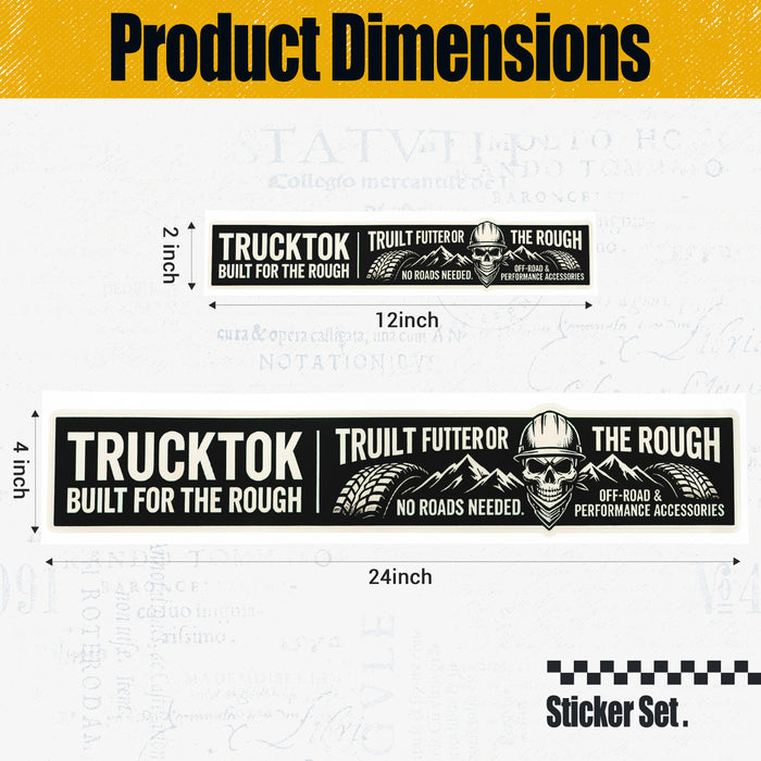 Trucktok 2-Size Pack Adhesive PVC Off-Road Bumper Sticker Pack
