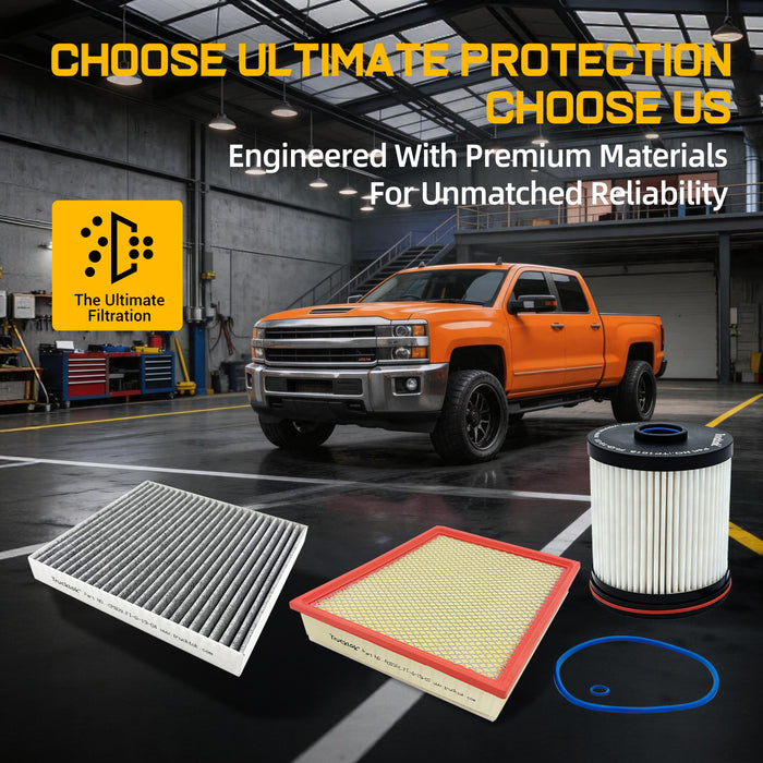 Trucktok 2017-2019 6.6L Silverado Sierra Duramax Filter Set Replaces TP1015/A3231C/23281440