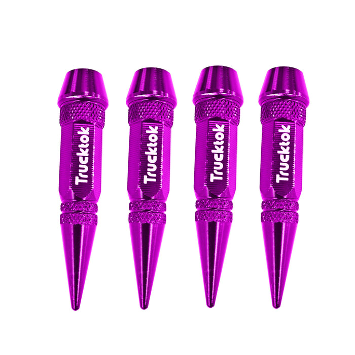 Trucktok 4pcs Aluminum Spike Bullet Valve Stem Caps Cover Wheel Tire Air Cap