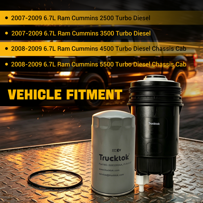 Trucktok 2007-2009 6.7L Dodge Ram Fuel Oil Filter Replaces FS43257/5083285AA