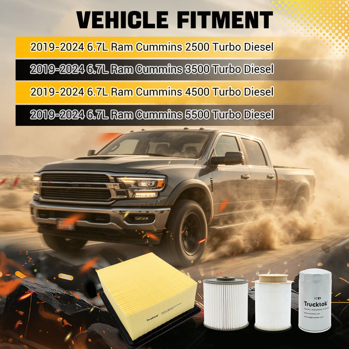 Trucktok 2019-2024 6.7L Dodge Ram Dual Fuel / Oil / Air Filter Bundle Set