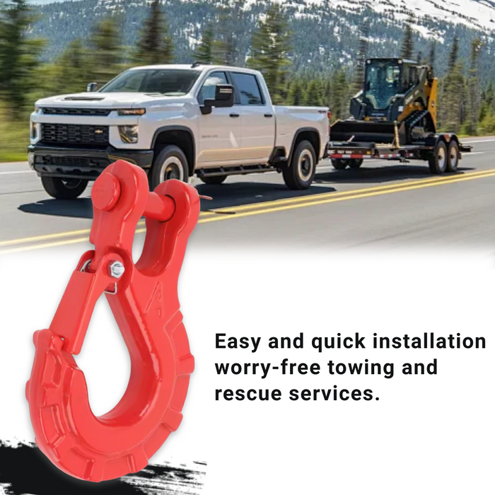 Trucktok 3/8" Heavy Duty Forged Steel Winch Hook with Safety Latch 33,000 lbs Max Strength