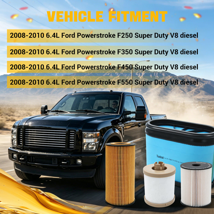 Trucktok 2008-2010 6.4L Ford Powerstroke Filter Set Replaces FD4617/FL2016/FA1886