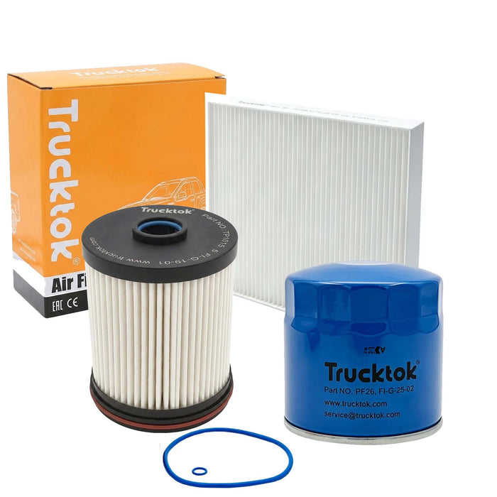 TruckTok 2020-2026 6.6L Silverado Sierra Duramax Fuel, Oil, Air & Cabin Air Filters Maintenance Kit
