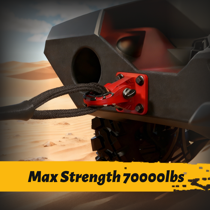 Trucktok 3/4" Heavy Duty D Ring Shackle with 7/8" Screw Pin Isolator Washer Kit 70,000 lbs Break Strength