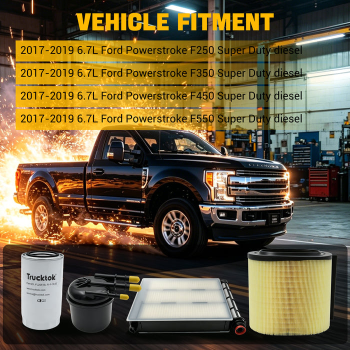 Trucktok 2017-2019 6.7L Ford Powerstroke Filter Set Replaces FD4625/FL2051S/FA1927
