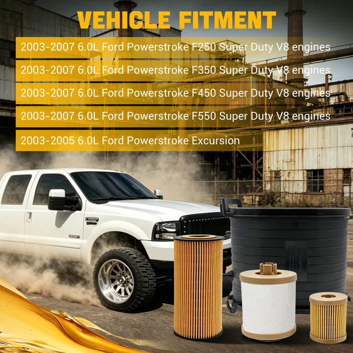 Trucktok 2003-2007 6.0L Ford Powerstroke Filter Set Replaces FD4616/FL2016/FA1778