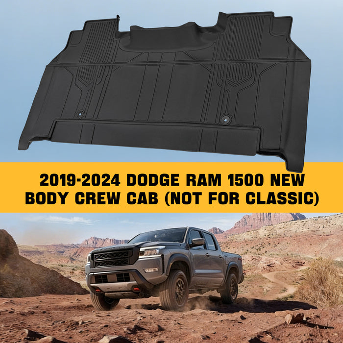 Trucktok 2019-2024 Dodge Ram 1500 New Body Crew Cab with Storage Box All-Weather Floor Mats