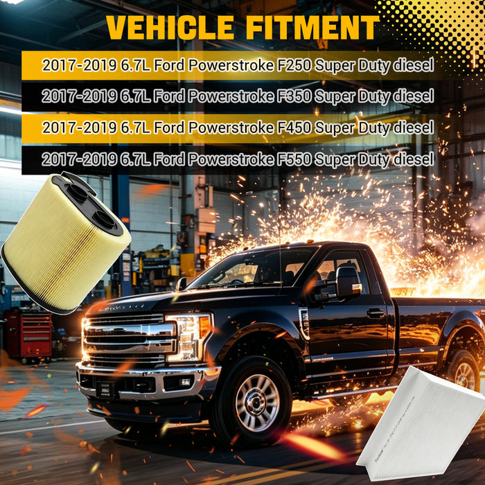 Trucktok 2017-2019 6.7L Ford Powerstroke Air & Cabin Air Filter Replaces FA1927/FP92