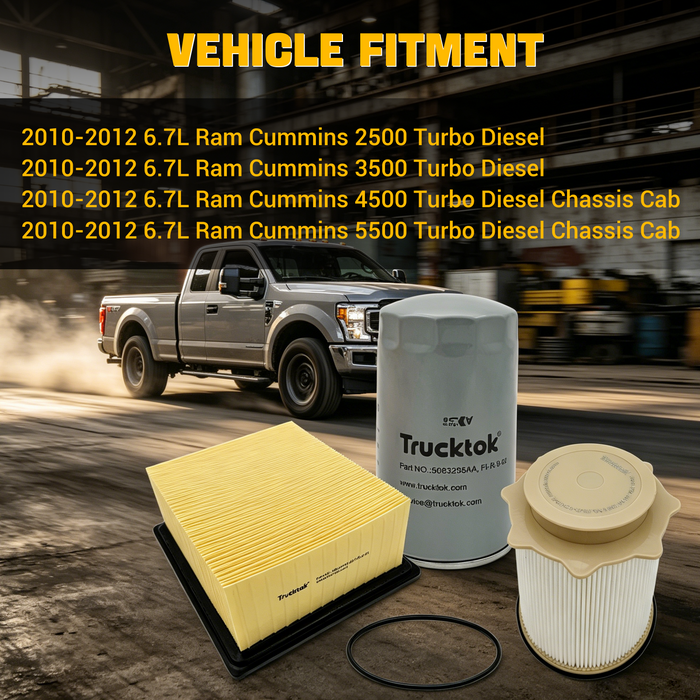 Trucktok 2010-20012 6.7L Ram Filter Set Replaces 68157291AA/5083285AA/53034051AB
