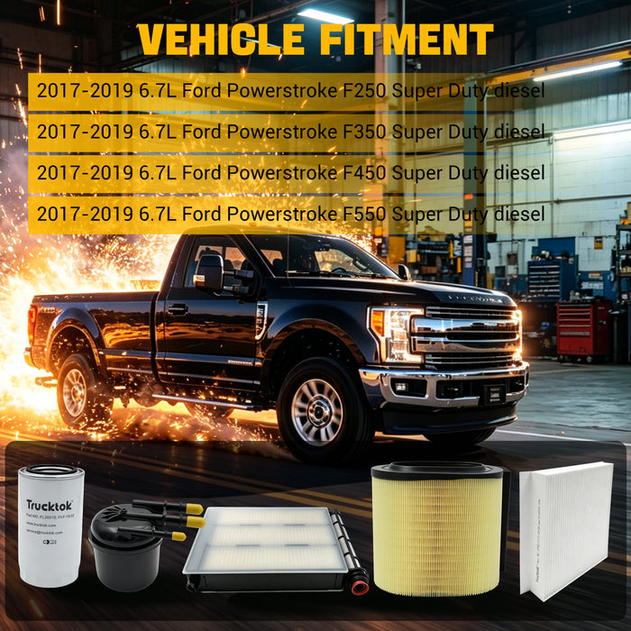 Trucktok 2017-2019 6.7L Ford Powerstroke Filter Set Replaces FD4625/FL2051S/FA1927/FP92