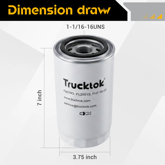 Trucktok 2011-2025 6.7L Ford Powerstroke Diesel Oil Filter Replaces FL2051S
