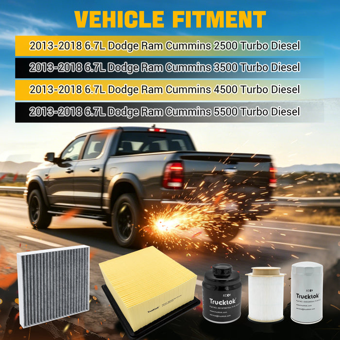 Trucktok 2013-2018 6.7L Dodge Ram Dual Fuel / Oil / Air Filter Bundle Set