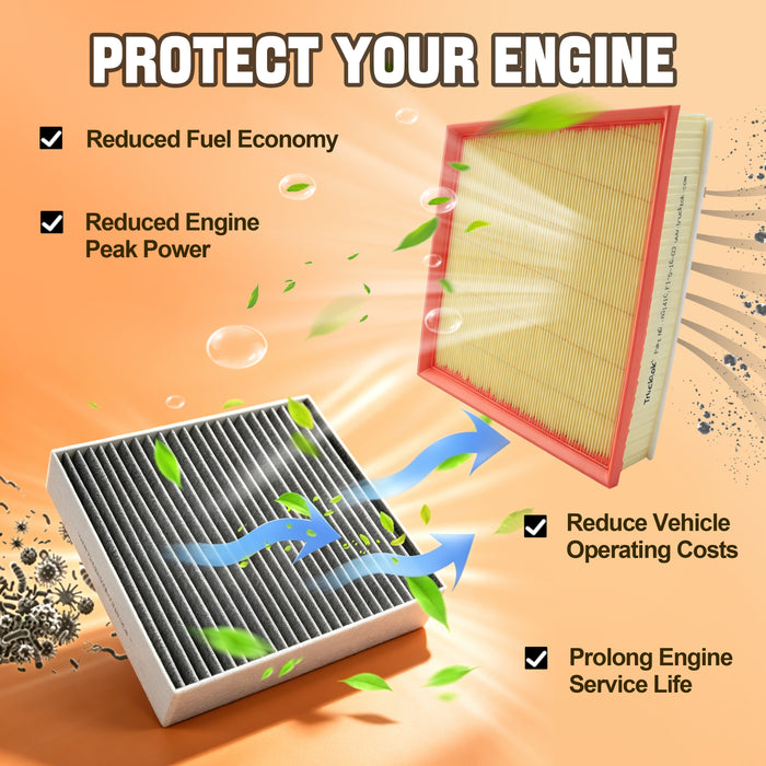 Trucktok 2014-2016 6.6L Silverado Sierra Duramax Air & Cabin Air Filter Replaces A3141C/23281440