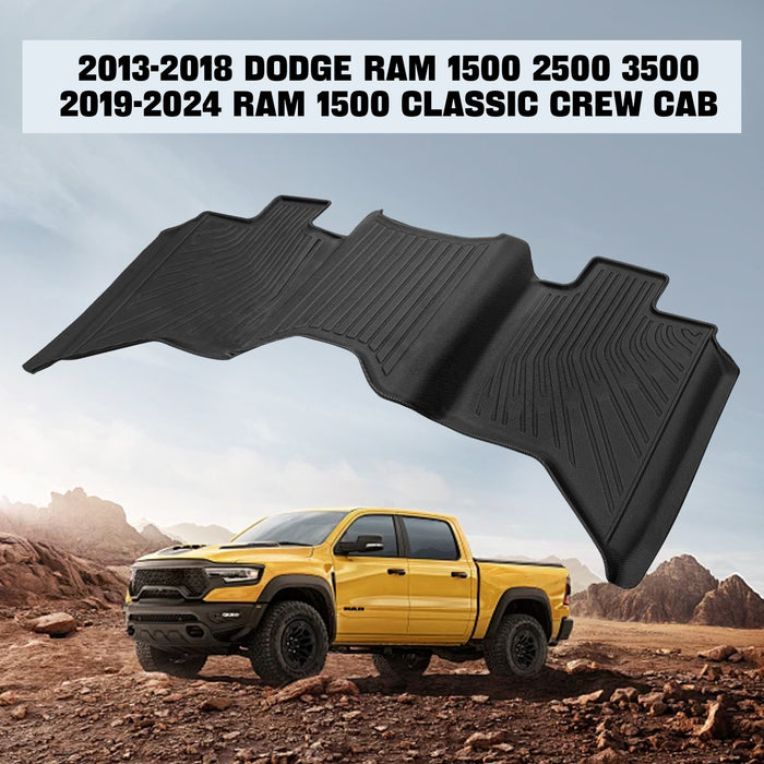 Trucktok Dodge Ram 2013-2018 1500 2500 3500 & 2019-2024 1500 Classic Crew Cab All-Weather TPE Floor Mats
