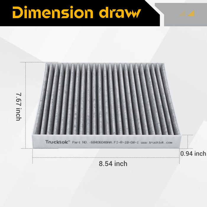 Trucktok 2010-2024 6.7L Dodge Ram Cabin Air Filter Replaces 68406048AA