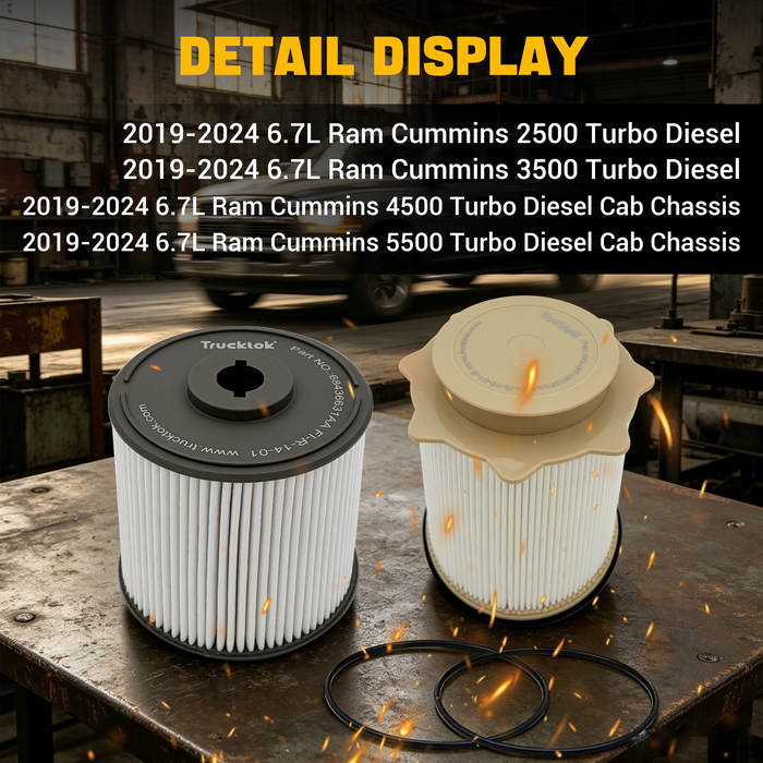 Trucktok 2019-2024 6.7L Dodge Ram Dual Fuel Filter Replaces 68436631AA/68157291AA