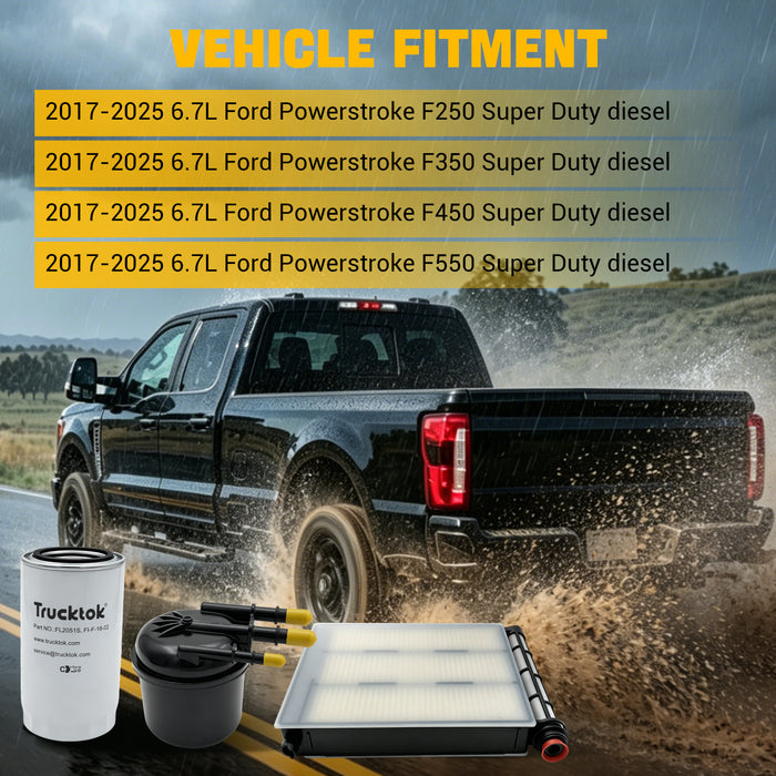 Trucktok 2017-2025 6.7L Ford Powerstroke Fuel/Oil Filter Replaces FD4625/FL2051S