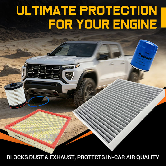 Trucktok 2017-2019 6.6L Silverado Sierra Duramax Filter Set Replaces TP1015/A3231C/PF2232/23281440