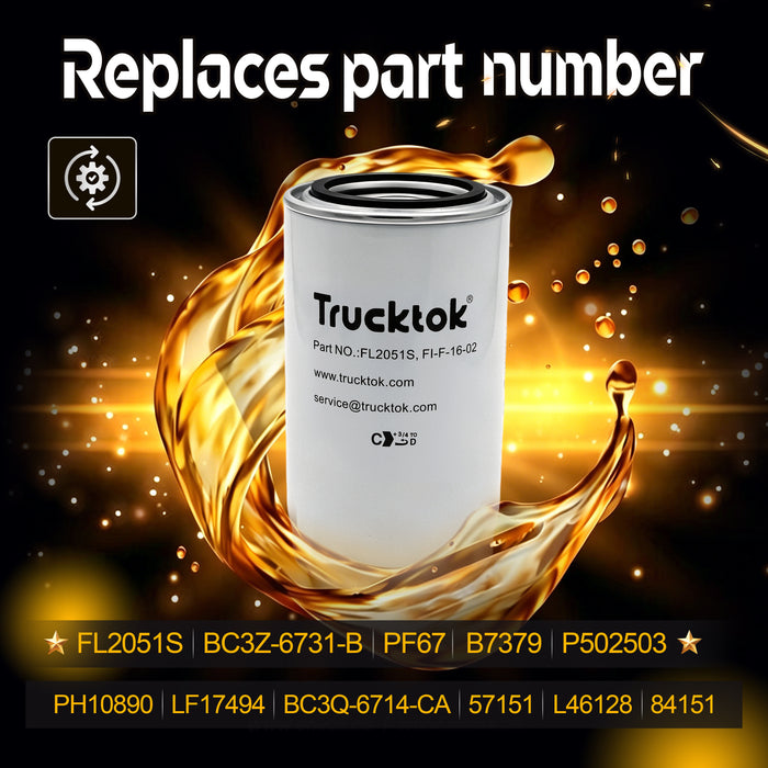Trucktok 2011-2025 6.7L Ford Powerstroke Diesel Oil Filter Replaces FL2051S