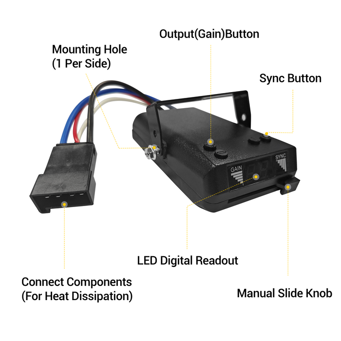 Trucktok 8507111 Time-Delayed Trailer Brake Controller, Brakeman IV Compatible, Digital, 1–4 Axle