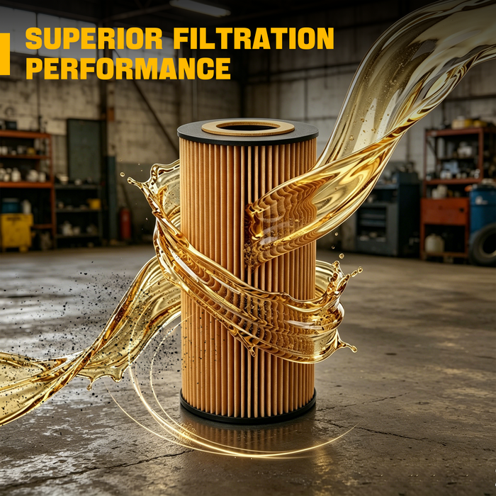The oil filter reduces the contamination of the truck's oil.