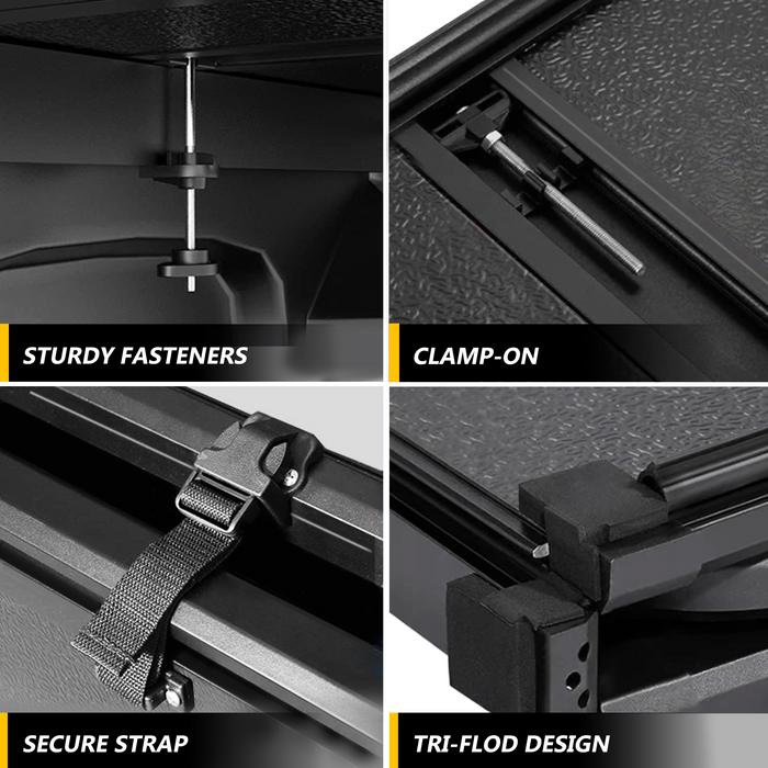 Trucktok 2003-2024 Dodge Ram 1500 2500 3500 6.4FT Hard Tri-Fold Tonneau Cover Truck Bed