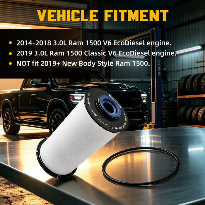 Trucktok 2014-2019 3.0L Ram 1500 Ecodiesel Fuel/Water Separator Filter Replaces 68235275AB