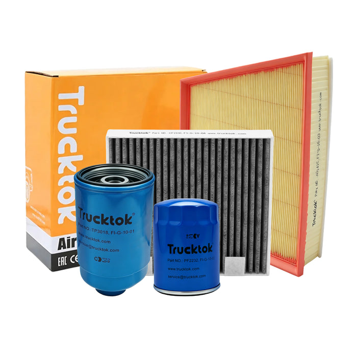 TruckTok 2007-2016 6.6L Silverado Sierra Duramax Fuel Oil, Air & Cabin Filters Maintenance Kit