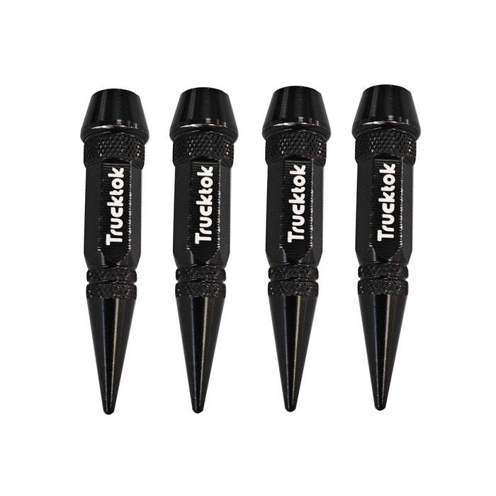 Trucktok 4pcs Aluminum Spike Bullet Valve Stem Caps Cover Wheel Tire Air Cap