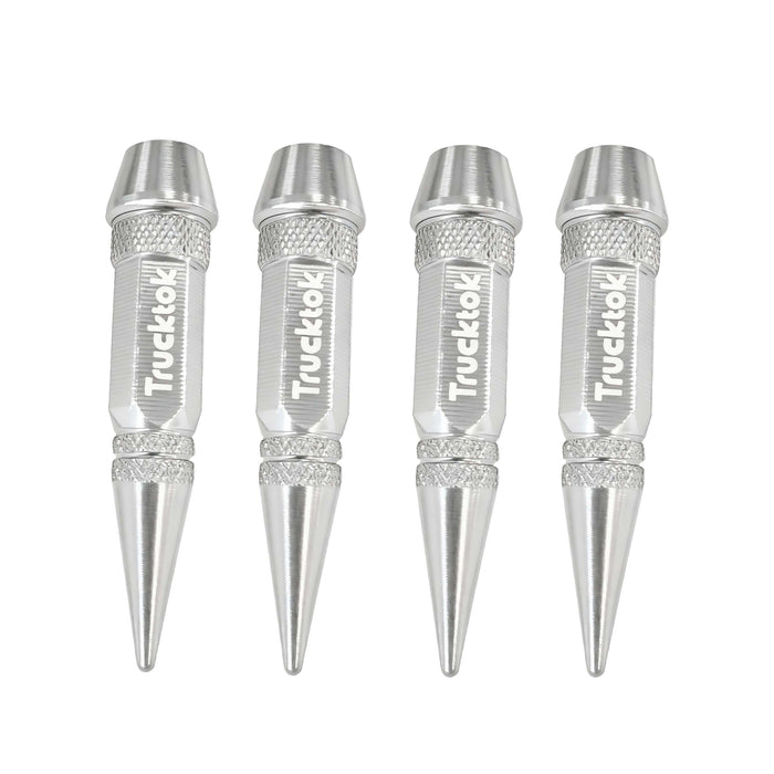 Trucktok 4pcs Aluminum Spike Bullet Valve Stem Caps Cover Wheel Tire Air Cap