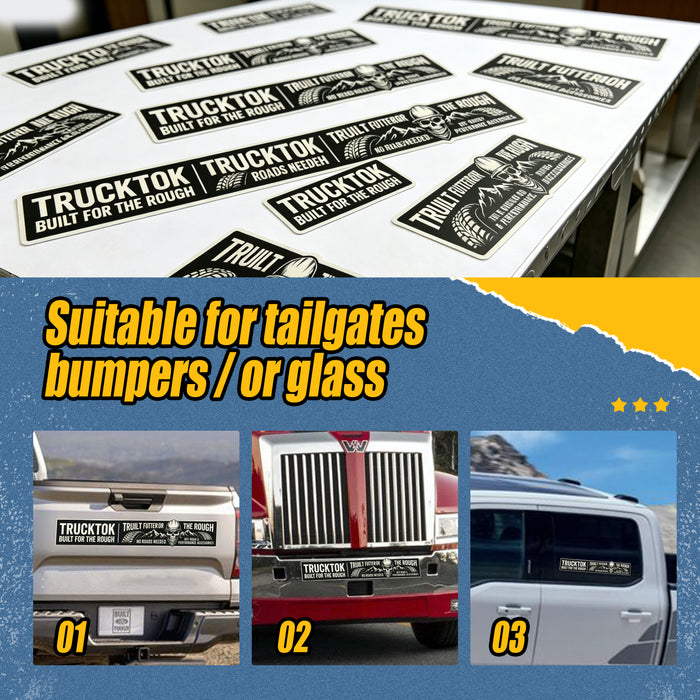 Trucktok 2-Size Pack Adhesive PVC Off-Road Bumper Sticker Pack