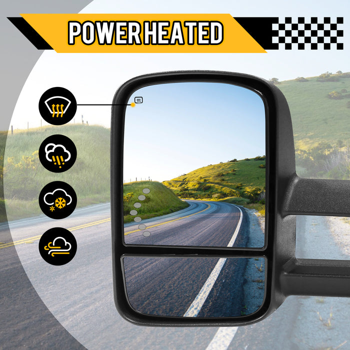Trucktok Silverado Sierra 2003-2006 1500 2500HD 3500HD & 2007 Classic Power Heated LED Signal Towing Mirrors Pair