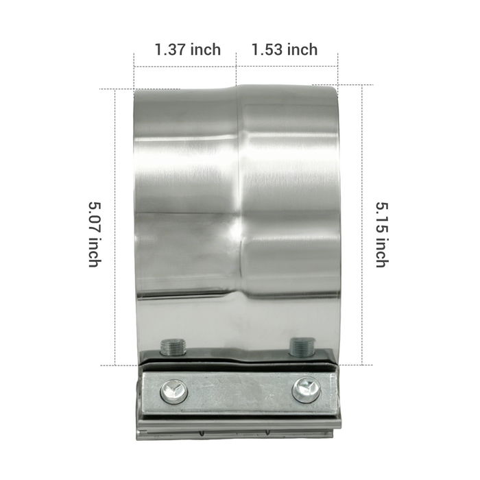 Trucktok 4"/5" Stainless Steel Exhaust Clamp Muffler Clamp Lap Joint Band Clamp Universal