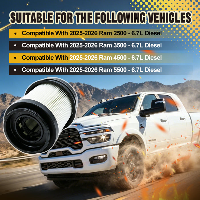 Trucktok 2025-2026 6.7L Ram Primary & Secondary Fuel Filter Replace 68677800AA