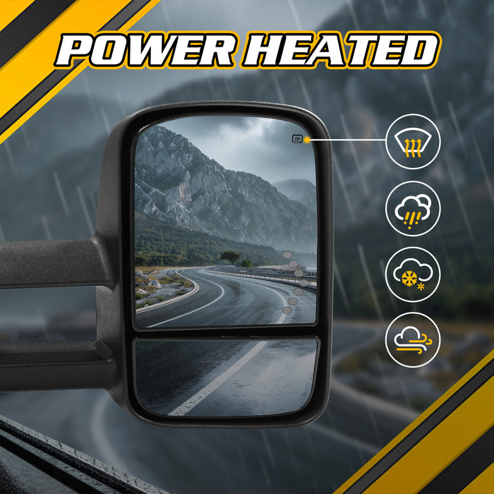 Trucktok Silverado Sierra 2007-2013 1500 & 2008-2014 2500HD 3500HD Power Heated LED Signal Towing Mirrors Pair