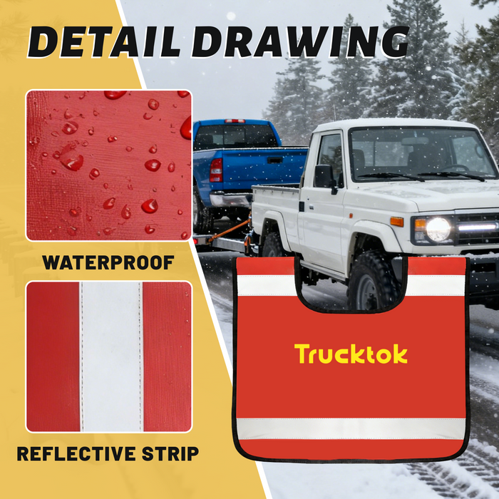 Trucktok Winch Line Damper/Recovery Safety Blanket Reflective Tow Rope Cover with Storage Pocket for Off-Road Recovery