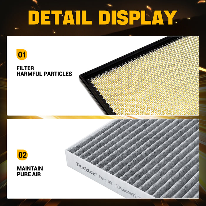 Trucktok 2020-2023 3.0L Ram 1500 Ecodiesel Air & Cabin Air Filter Replaces 68441763AA/68406048AA