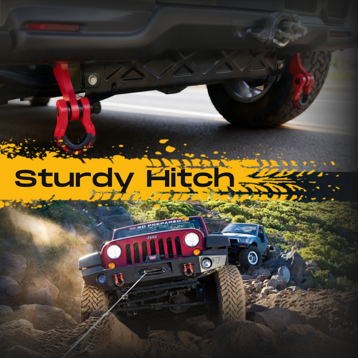 Trucktok 3/4" Heavy Duty D Ring Shackle with 7/8" Screw Pin Isolator Washer Kit 70,000 lbs Break Strength