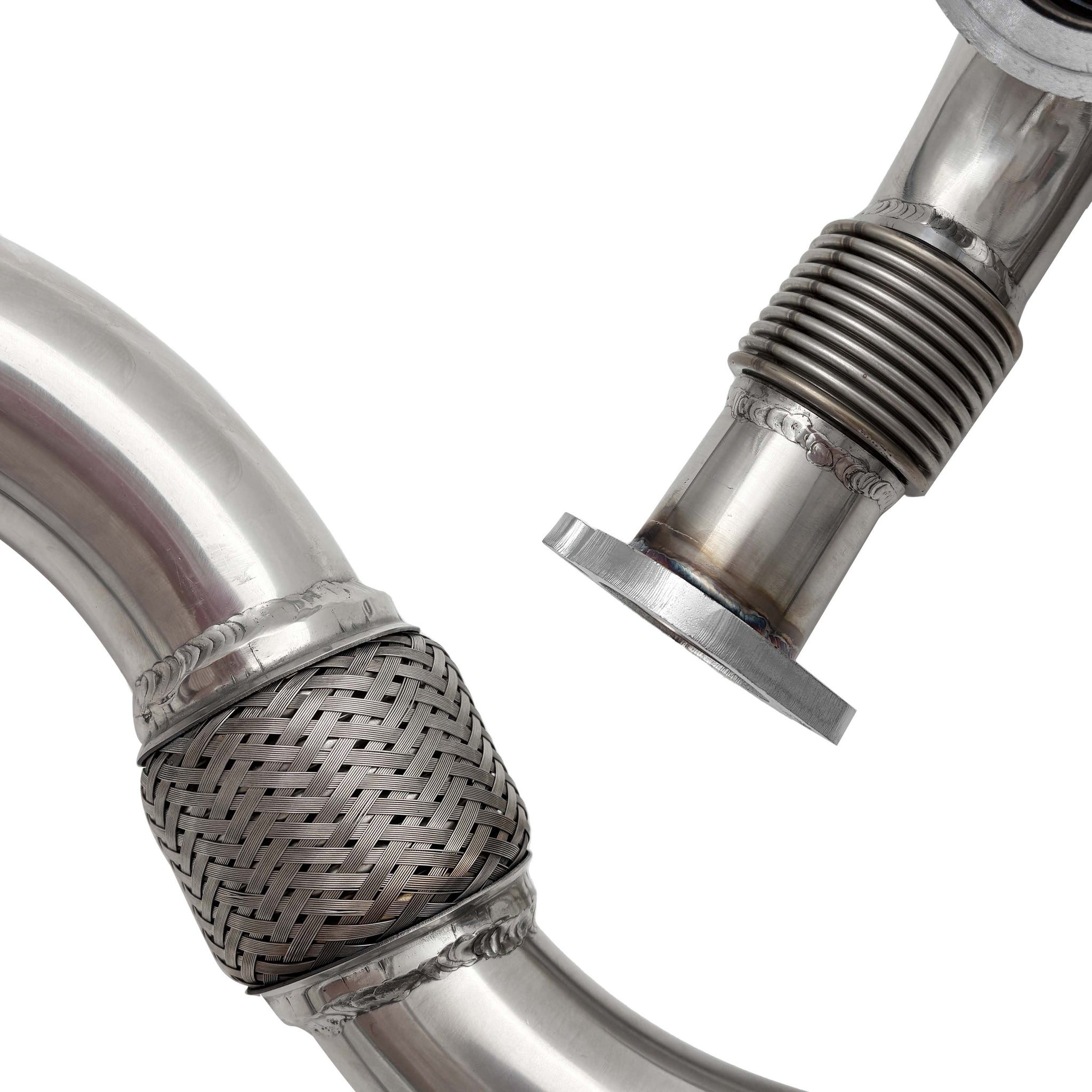 TruckTok 2003-2007 6.0L Ford F250 F350 F450 Powerstroke Diesel Heavy Duty Polished Exhaust Up-Pipe Y-Pipe