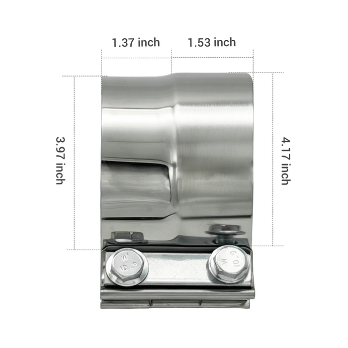 Trucktok 4"/5" Stainless Steel Exhaust Clamp Muffler Clamp Lap Joint Band Clamp Universal