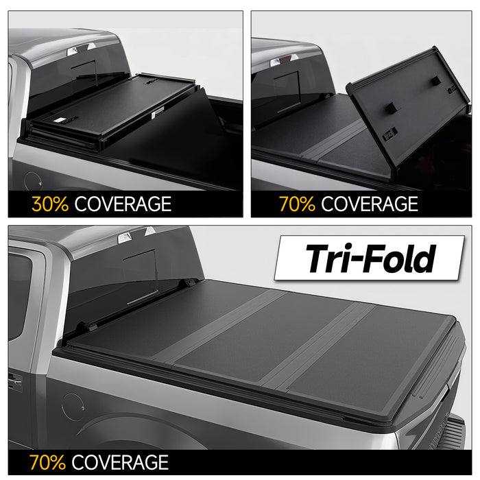Trucktok 2015-2025 Ford F150 6.5FT Hard Tri-Fold Tonneau Cover Truck Bed Pickup