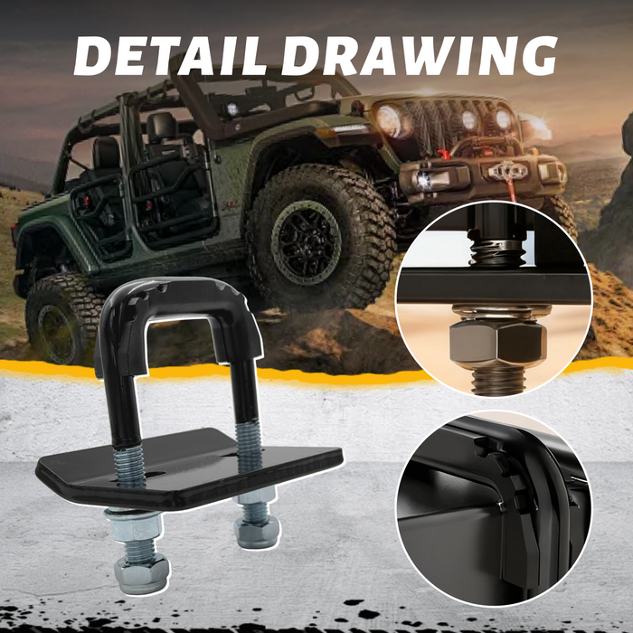 Trucktok 2" Heavy Duty Trailer Hitch Tightener Anti-Rattle U-Bolt Lock /Rubber Isolator and Anti-Rust Protection