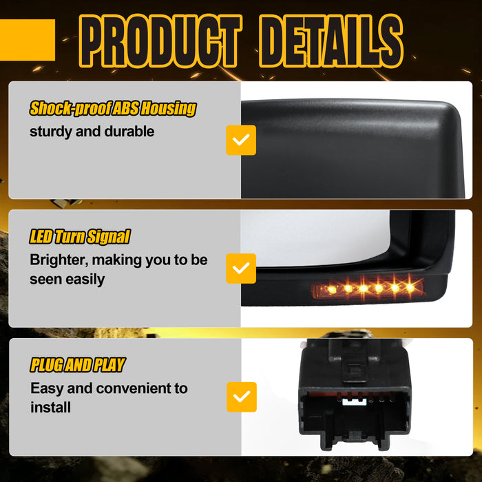 Trucktok 2004-2006 Ford F150 Power Heated LED Signal Towing Mirrors Pair