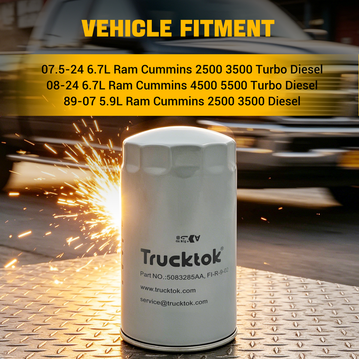 Trucktok 2007.5-2024 6.7L Dodge Ram Diesel Oil Filter Replaces 5083285AA