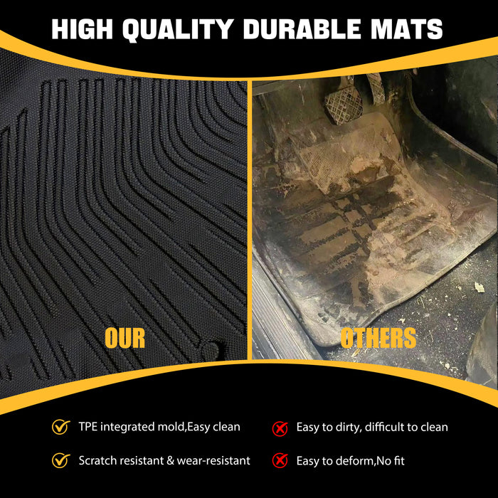 Trucktok Dodge Ram 2013-2018 1500 2500 3500 & 2019-2024 1500 Classic Crew Cab All-Weather TPE Floor Mats