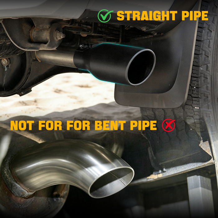 Trucktok 4" Inlet 6" Outlet 12" Overall Length Bolt On Exhaust Tailpipe Tip Black