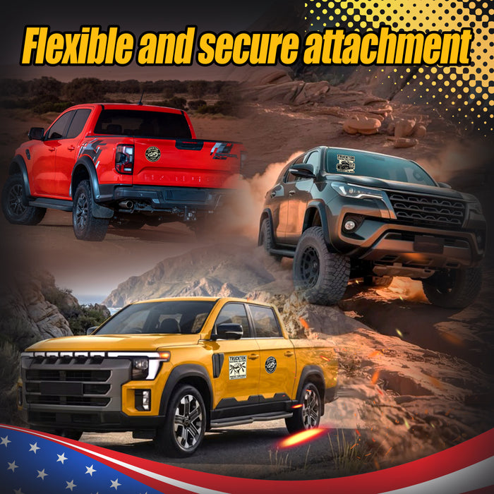Trucktok 3pcs Unique Designs Magnetic & Adhesive PVC Truck Sticker Set