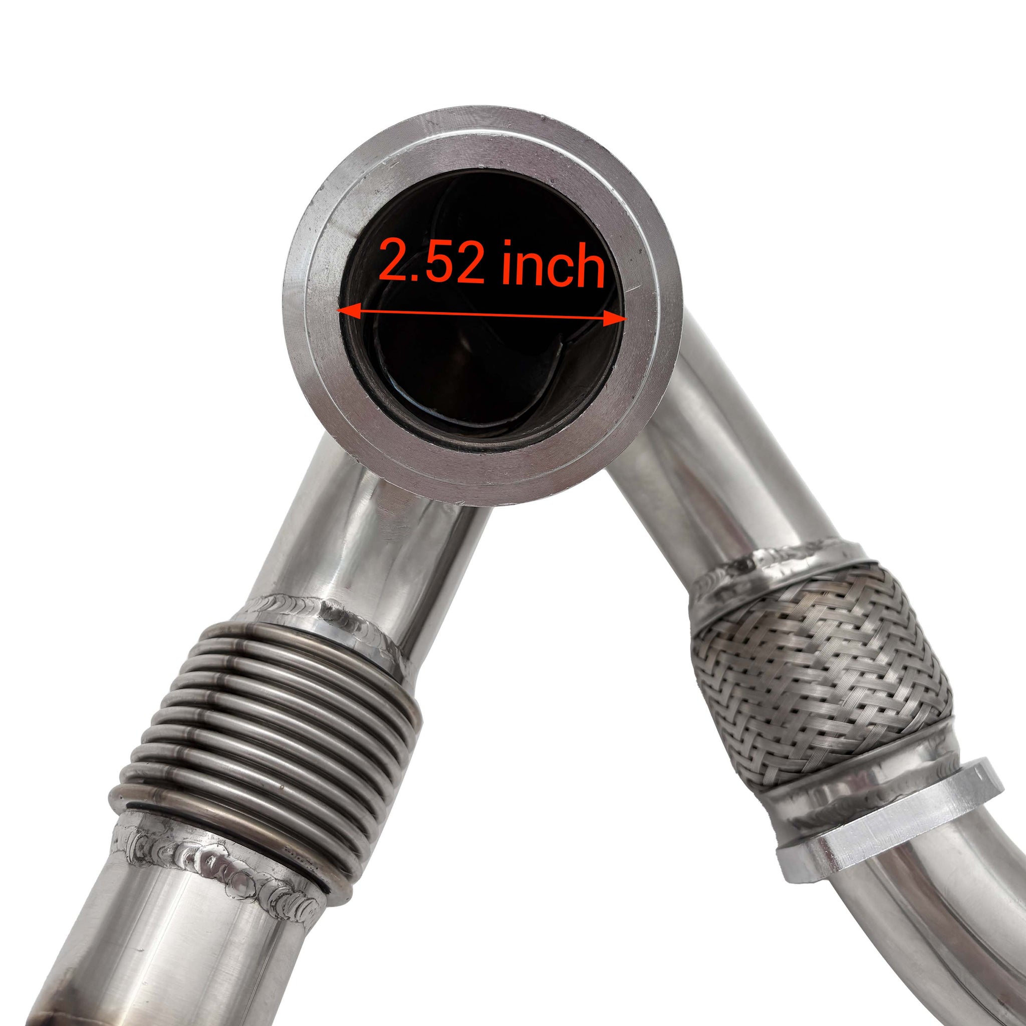 TruckTok 2003-2007 6.0L Ford F250 F350 F450 Powerstroke Diesel Heavy Duty Polished Exhaust Up-Pipe Y-Pipe